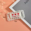Lace embroidery patch with cute red hearts sweet life design for clothing DIY decoration. - Style 6