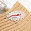 Simpatica toppa in tessuto ricamato in pizzo con lettere rosse accessorio per abbigliamento DIY - Stile 9 (Lettera Rossa)