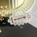 Grazioso patch in tessuto pizzo con fiocco e ricamo SHINE per accessori abbigliamento DIY. - Modello 6