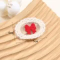 Leuke geborduurde kant strik stof patch zelfklevend DIY kleding accessoire 4x5cm - Stijl 3 (Strik)