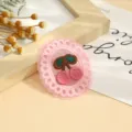 Schattige roze kanten kers geborduurde patch, DIY stoffen accessoire voor kleding en hoeden. - Stijl 1