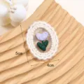 Leuke geborduurde kant bloem patch DIY kleding accessoire decoratieve applicatie 5x4cm - Stijl 2 (Hart Bloemen)