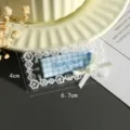 Blauwe ruit kant borduurwerk patch met strik voor kleding DIY decoratieve accessoires - Stijl 3