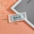 White lace embroidered fabric patch handmade DIY cute decorative accessory 6x2.8cm - Style 8