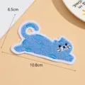 Mignon chat bleu broderie chenille patch DIY vêtement accessoire insigne décoratif 6.5x10cm - Style 4