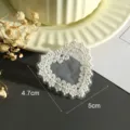 Toppa ricamata in pizzo bianco a cuore accessorio decorativo fai da te per vestiti borse. - Modello 6