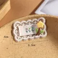 Korean style lace label DIY hair clip accessory, cute embroidered flower clothing part. - Style 11