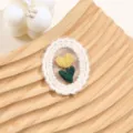 Grazioso patch ricamato in pizzo con fiori accessorio per abbigliamento fai da te. - Stile 5 (Floreale Giallo-Verde)