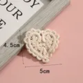 Beige hart kant borduurwerk patch DIY kledingaccessoire holle naai applicatie 5cm - Polka Dot (#4)