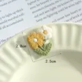 Cute floral embroidered patch self adhesive sticker 2.8x2.5cm craft DIY accessory - Style 6
