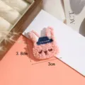 Rosa flauschiger Hase Stickerei Aufnaeher niedliches Cartoon Tier Naehabzeichen fuer Kleidung 1Stk - Stil 1 (Rosa Hase)