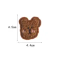 Süßer brauner Plüsch Bär Stickerei Flicken für Kleidung und Taschen 4.5x4.4cm - Stil 2 (Brauner Bär)