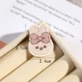 Cute cartoon bunny embroidered patch with pink bow, perfect for apparel decoration and DIY crafts. - Style 1