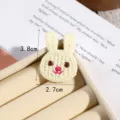 Cute cartoon rabbit embroidery patch, detailed knit rabbit accessory for clothing and DIY decor. - Style 5