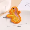Cute cartoon seahorse embroidered patch for clothing, bags, and DIY craft accessories. - Style 5