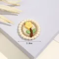 geborduurd bloem patch diy kleding accessoire schattige gele madeliefje geborduurde badge applicatie - Gele Kleine Bloem