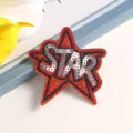 Rote Glitzer Stern Pailletten Stickerei Aufnäher DIY Kleidung Zubehör für Mützen Taschen - Stil 4