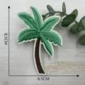 Detail view of tropical palm tree embroidered patch, perfect for DIY clothing decoration. - Style 9