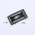 Parche de tela con letras bordadas caladas, malla de encaje negro accesorios DIY. - Estilo Tres (4.8x2.7cm)
