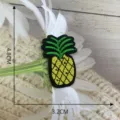 Pineapple embroidery patch detail view, cute fruit cloth patch for DIY garment decoration. - Style 11