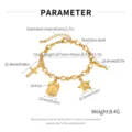 Edelstahl Mehrfach Charms Armband mit Kreuz und Sonnen Anhänger, stilvoller Damenschmuck - Kreuz Stern Stil (GRT5N1)