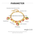 Edelstahl Frucht Anhänger Armband mit bunten Tropfenkleber Scheiben und Kristallen. - Multi Fruchtscheibe Strass Stil (GRT5N5)