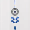 Campanello a vento in metallo occhio turco, decorazione sospesa vintage mano di hamsa fortuna. - 038 Mano di Fatima