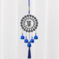 Campanello vento gufo metallo vintage con occhio blu decorazione appesa casa giardino - 200 Gufo