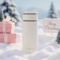 Tazza da viaggio isolata in acciaio inox thermos portatile per regalo scolastico - 350ml / Bianco