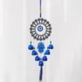 Campanello a vento malocchio blu ciondolo mano di Fatima campana di metallo casa - 027 Occhio Tondo