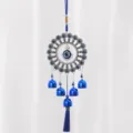 Carillon à vent œil turc en métal décoration suspendue avec cloches bleues maison. - 002 Grand Oeil