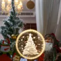 Natale LED Lampada Sospensione Acrilico Disco Albero Luce Batteria Festa Decorazione Casa - Albero di Natale