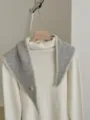 Knitted Scarf Turtleneck Sweater Set Autumn Women Fashion Neck Warmer Shawl Accessories - Light Gray