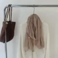 Korean style crinkled thin scarf summer solid color versatile elegant neckerchief accessory - 195x70cm / Solid Color White Label Khaki