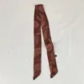 Vista dettagliata di una sciarpa twilly vintage con elegante stampa cachemire marrone. - PDXJ-Jingtuan Marrone Caramello / 100*5cm