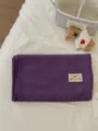 Purple knitted scarf soft warm winter fashion solid color casual cozy elegant accessory 1pc - Purple