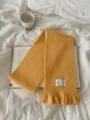 Korean style yellow knitted scarf for women, cozy winter warm ruffles neck warmer accessory - Yellow