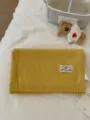 Korean style solid color knit scarf for women, soft and warm autumn winter wool scarf. - Turmeric