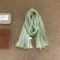 Gradient crinkled scarf for women, lightweight breathable design, fashion accessory daily use new - 180*60cm / Gradient Green