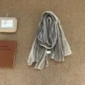 Gradient pleated scarf for women, lightweight breathable long wrap, stylish daily wear accessory - 180*60cm / Gradient Coffee