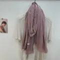 Zacht roze katoenen sjaal minimalistische Japanse stijl effen kleur unisex casual - 180x60cm / Oudroze