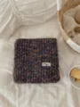 Cozy retro speckled knit winter scarf for women, warm and stylish woolen neck wrap. - Blue