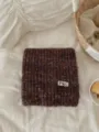 Korean vintage multi-color flecked knit scarf for autumn and winter cozy daily wear. - Burgundy