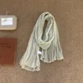 Gradient pleated scarf detail showcasing lightweight breathable fabric texture and stylish drape. - 180*60cm / Gradient Beige