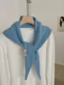 Damen Winter Einfarbig Gestrickt Dreiecks-Schal Warmer Wollschal Modischer Halswärmer - Geometrisches Blau / Himmelblau