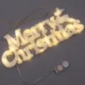 Cartello sospeso illuminato a LED di Natale, ornamento per feste bianco caldo - Lettera di Natale Bianca