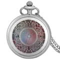 Silver Hollow Pocket Watch with Colorful Roman Numeral Dial Vintage Quartz Pocket Watch - Thin Chain