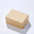 Plain brown craft paper gift box detail view, minimalist eco-friendly packaging display. - Square / Square Khaki