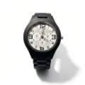 Men's Black Wooden Quartz Watch with White Grid Dial and Chronograph Style Sub-dials - Ebony Wood