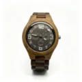 Men wooden quartz watch with grid dial casual business wooden wristwatch for daily wear - Walnut Wood
